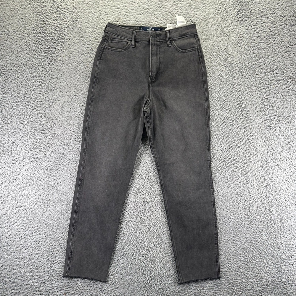Vintage Hollister Jeans Womens 0 Gray Cotton Denim Mom Straight Workwear Stretch